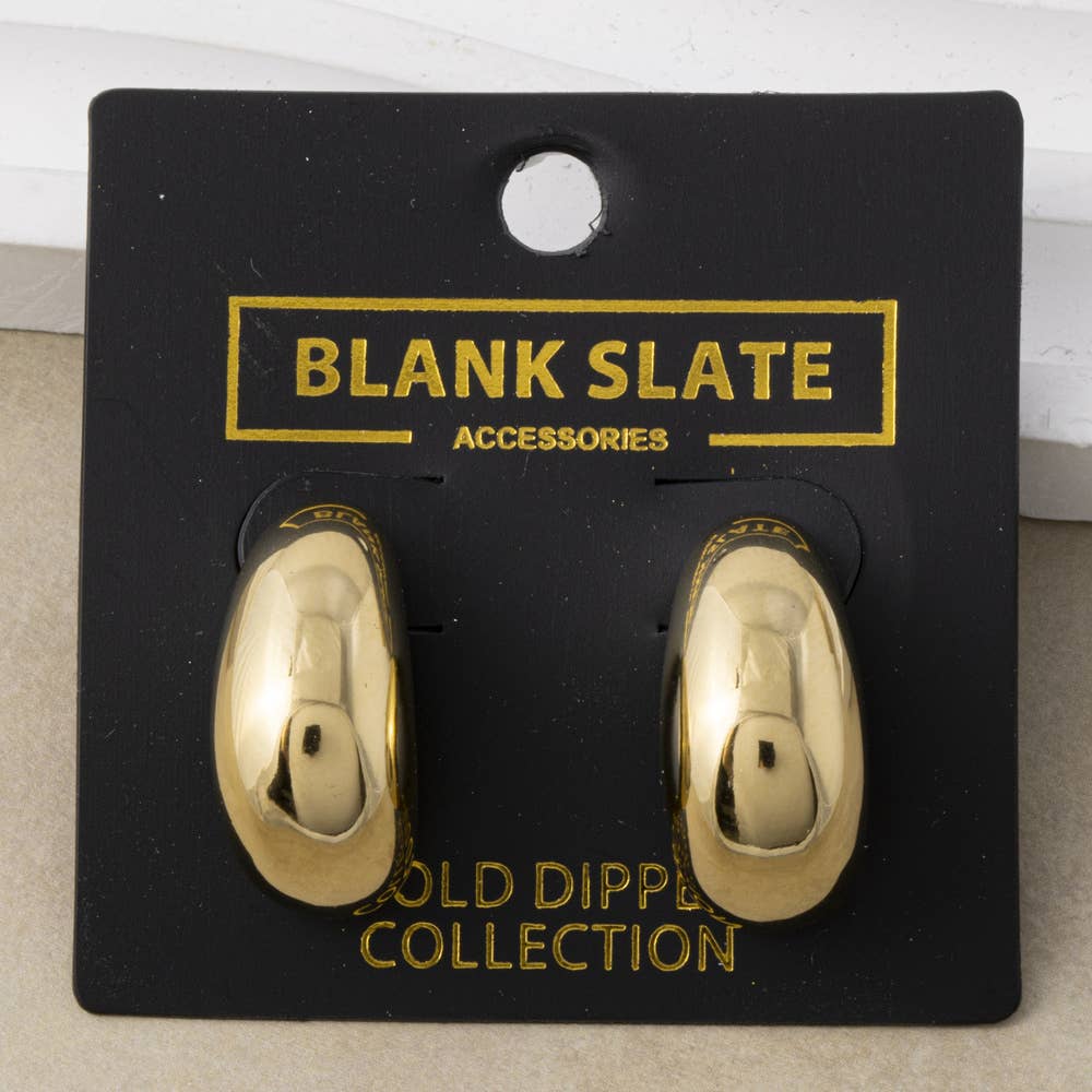 Chunky Dome Teardrop Hoop Earrings