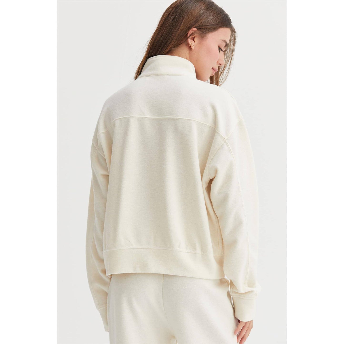 Cream Half Zip Sweatshirt