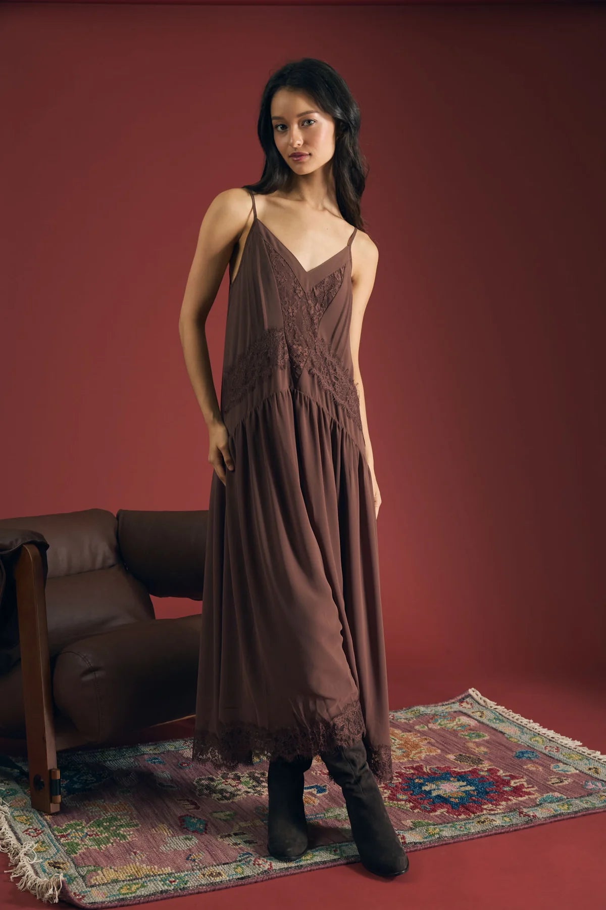 Sweet Surrender Chocolate Midi Dress