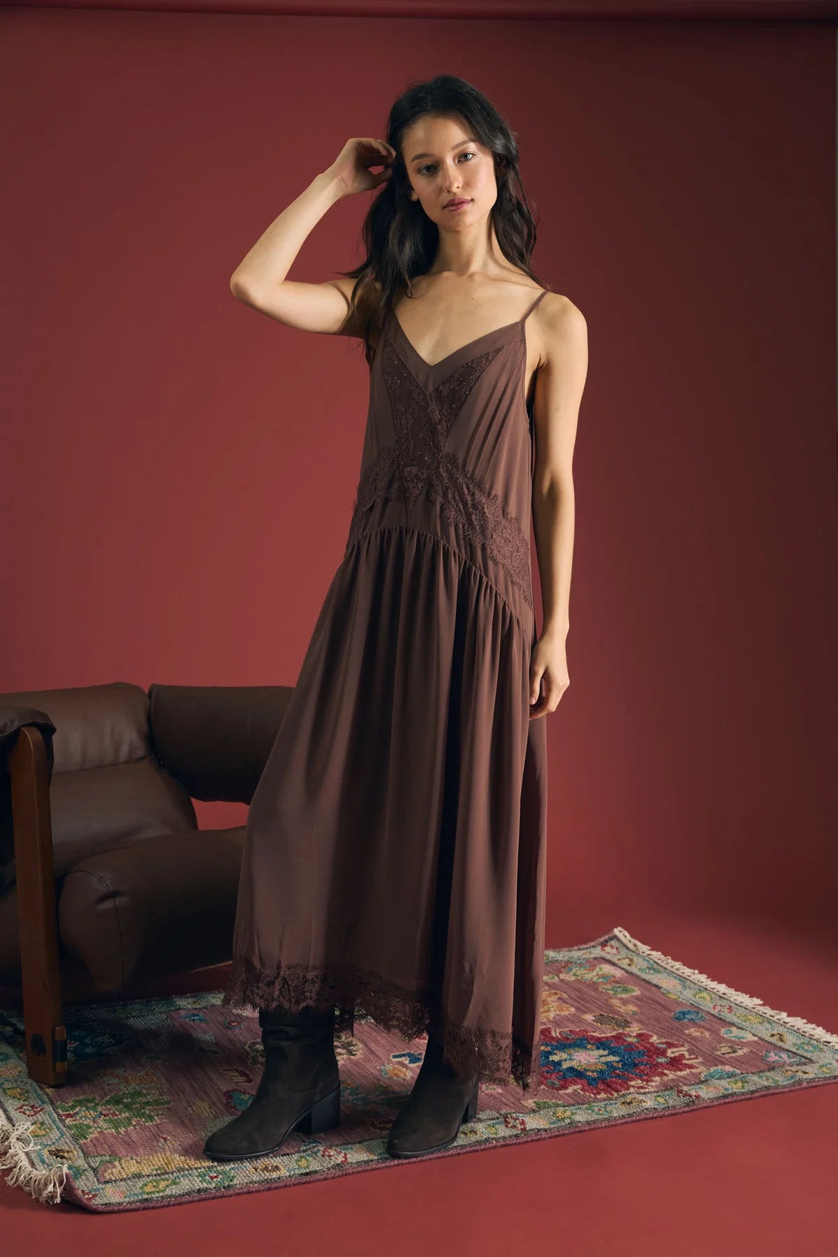 Sweet Surrender Chocolate Midi Dress