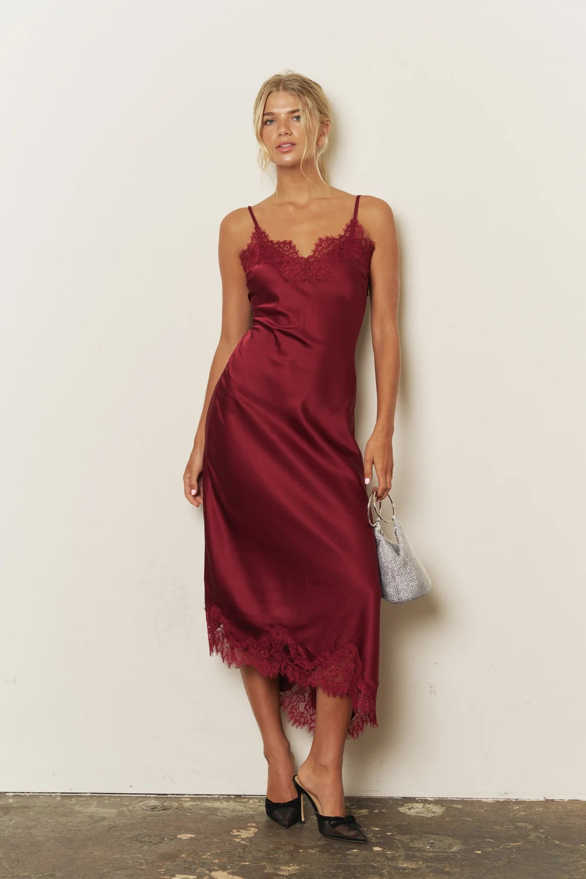Love on the Rocks Satin Midi Dress