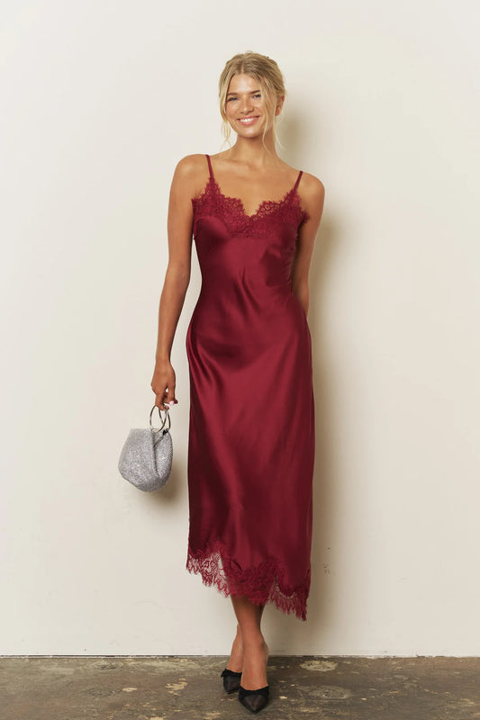 Love on the Rocks Satin Midi Dress