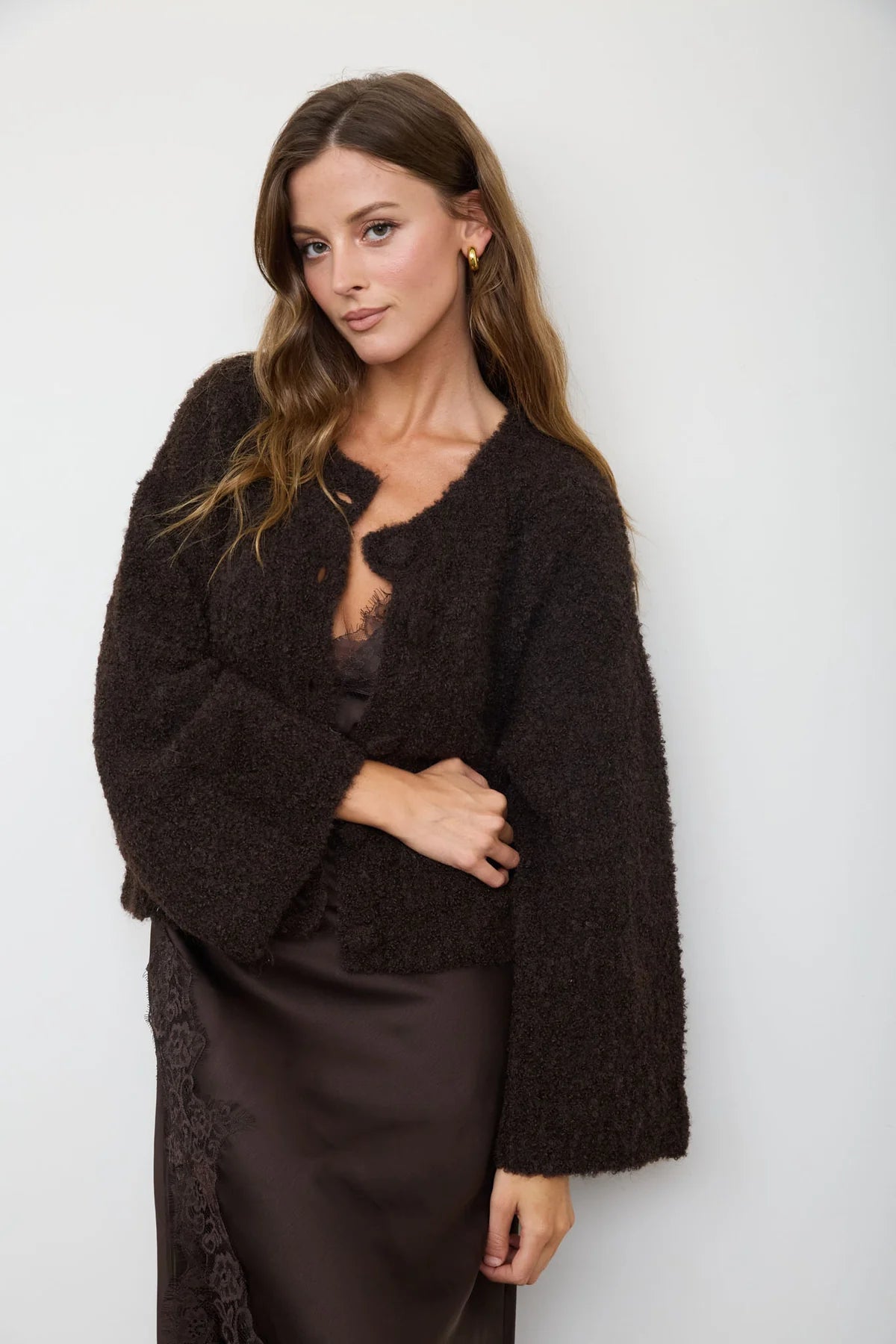 Teddi Chocolate Brown Cardigan