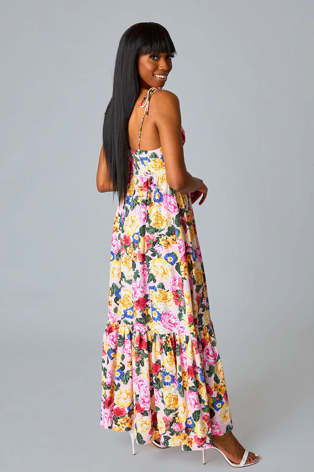 Soleil Monet Tie Shoulder Maxi Dress