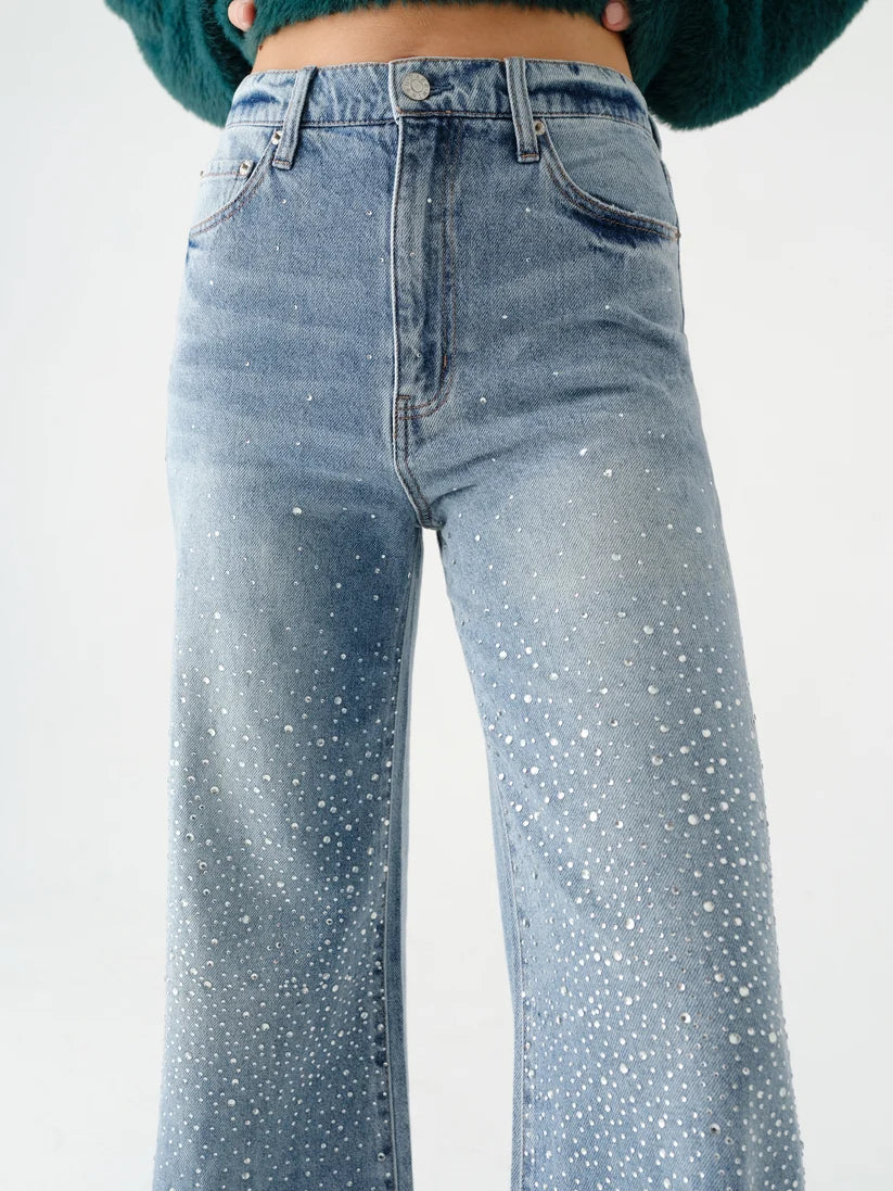 Far Out High Rise Wide Leg in Stardust
