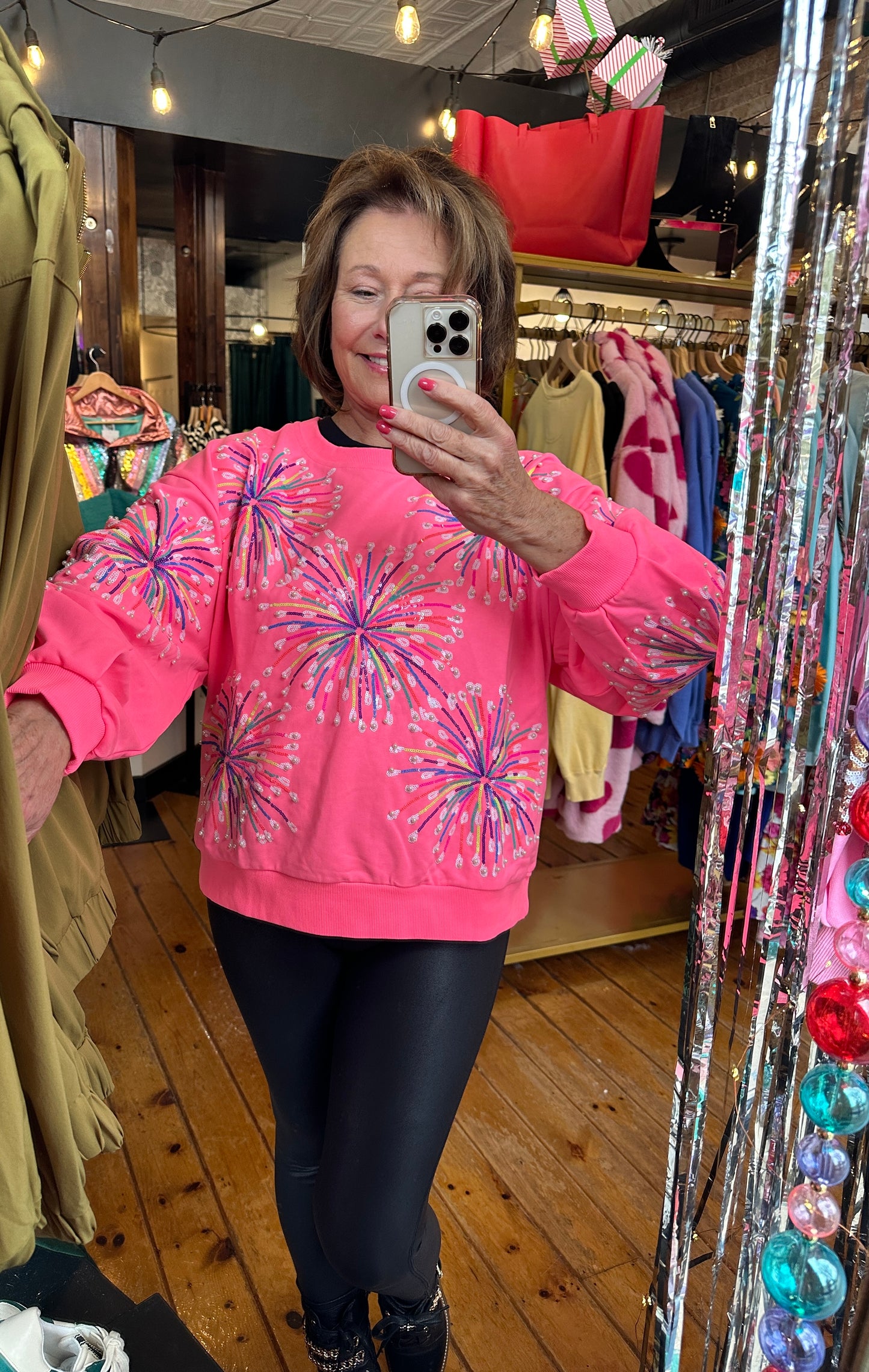 Neon Pink Firework Sweatshirt