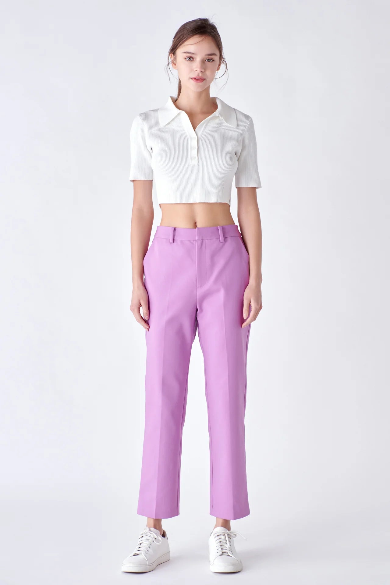 Lilac Slim Cigarette Trousers