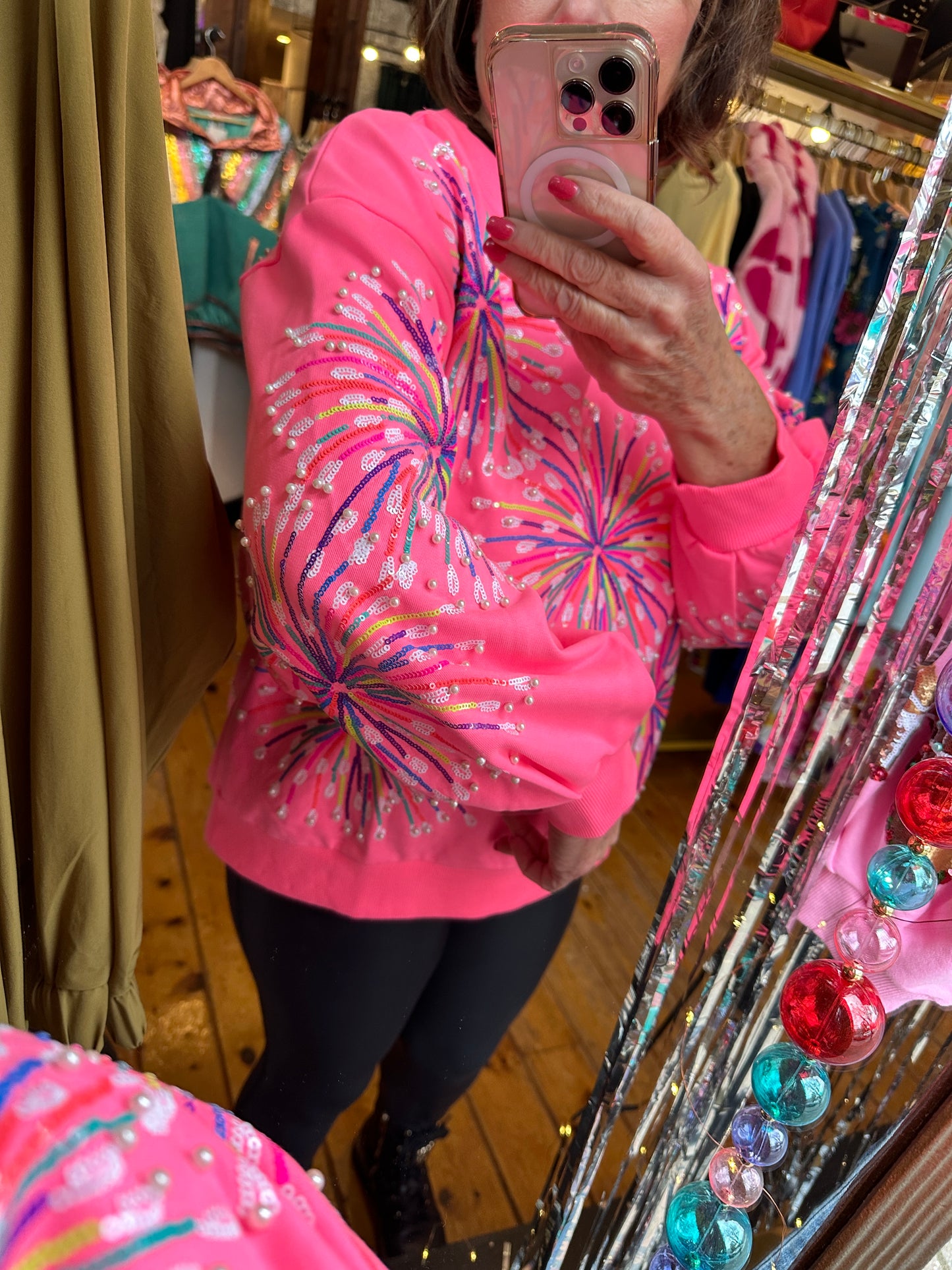 Neon Pink Firework Sweatshirt