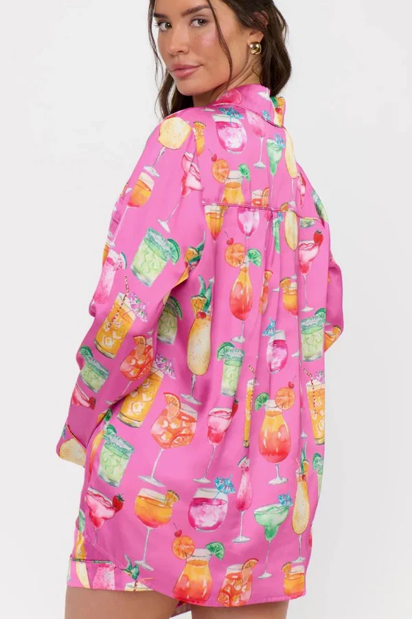 Pink Sunset Silky Cocktail Jammie Set