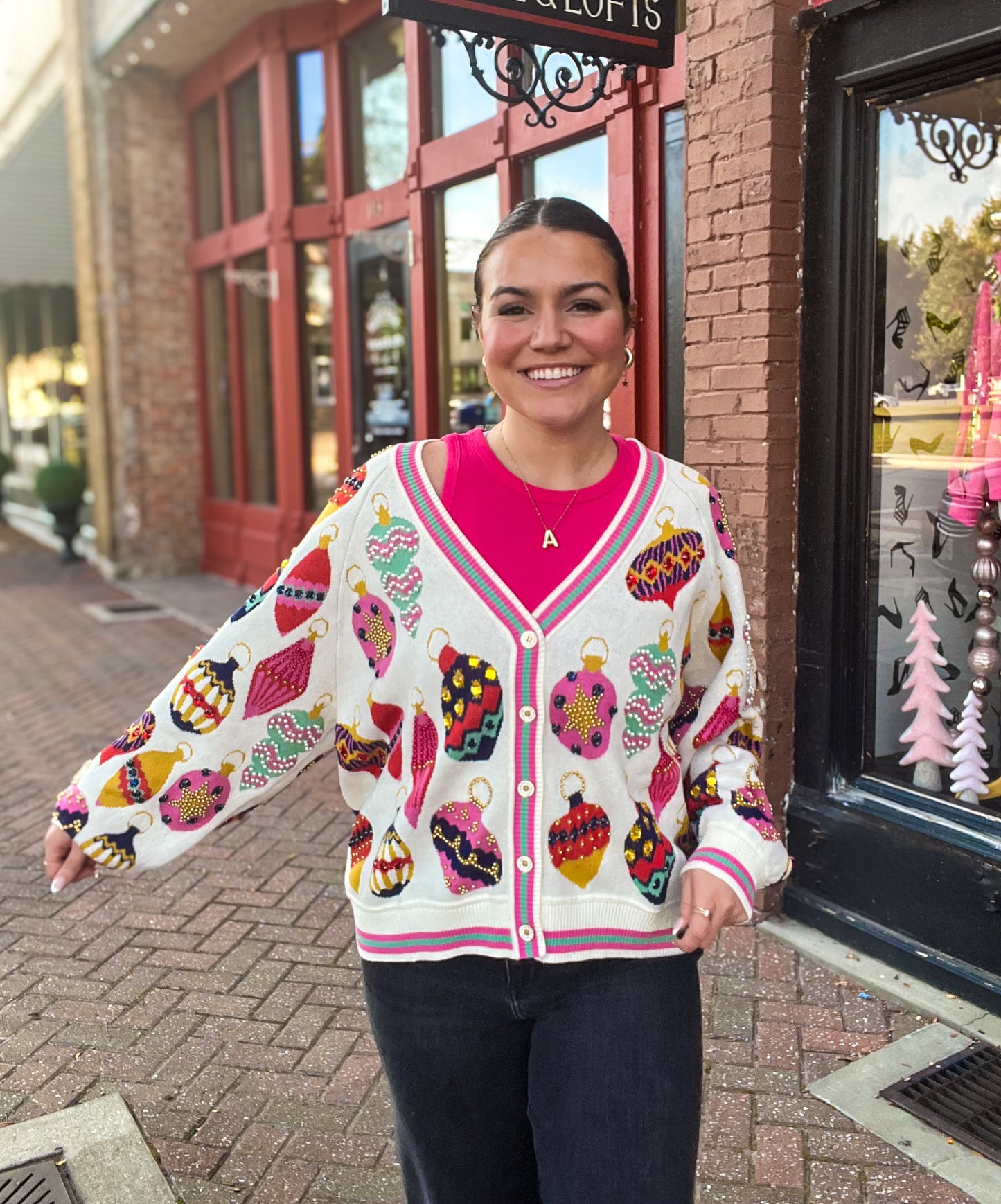 Beige Multi Ornament Cardigan