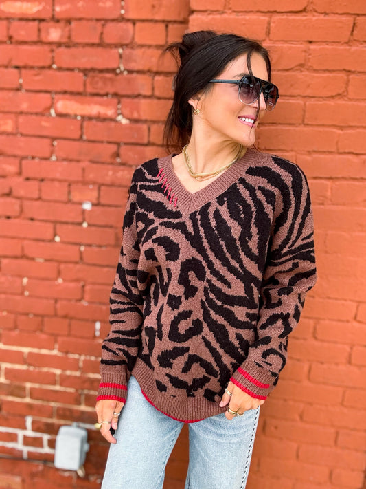Mia Wild V Neck Sweater