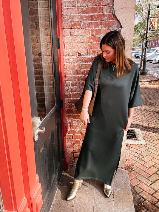 Emerald Serene Midi Dresss
