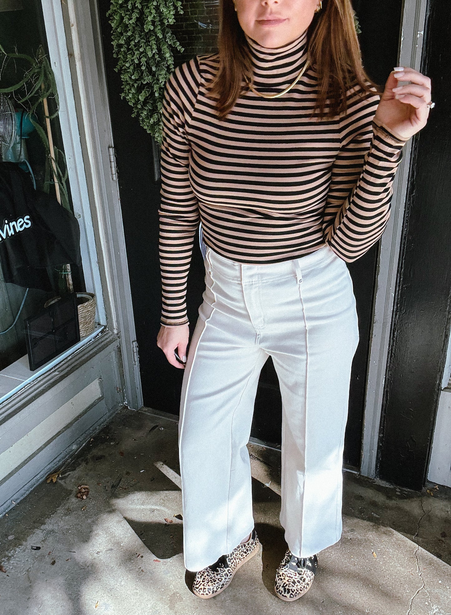 Modern Minimalist Stripe Turtleneck