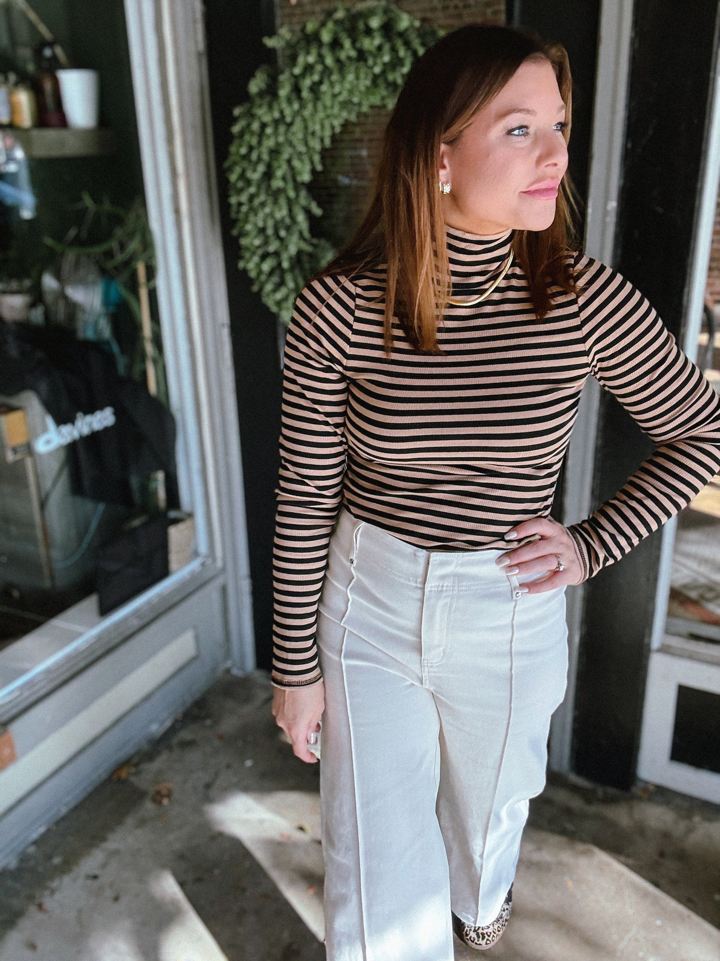 Modern Minimalist Stripe Turtleneck