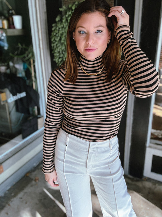 Modern Minimalist Stripe Turtleneck