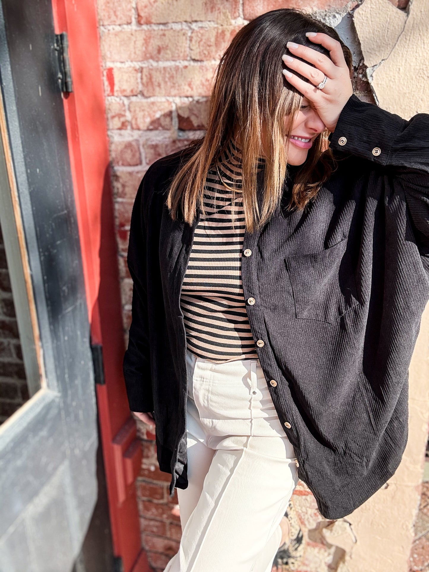 Overslept Corduroy Shacket