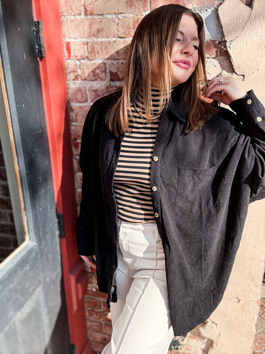 Overslept Corduroy Shacket