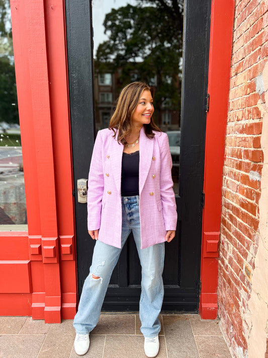 Blazer de tweed Tucker color lavanda