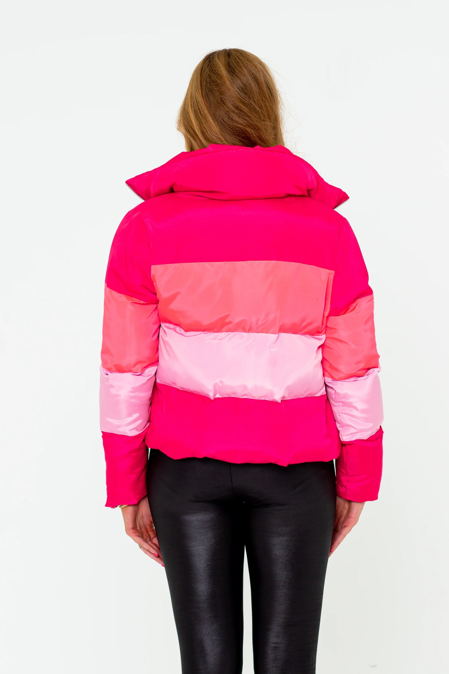 Addison Striped Puffer Jacket in Sprinkles