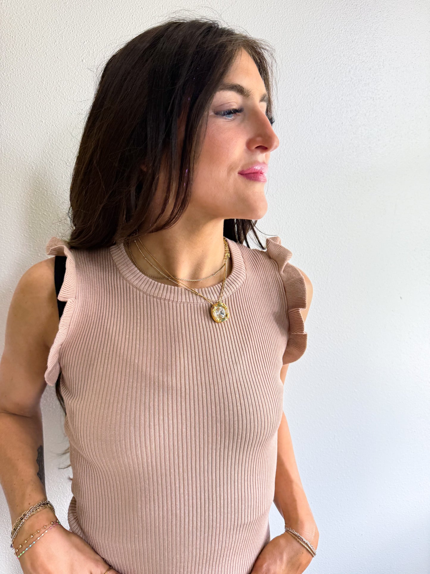 Ruffle Sleeve Tanks