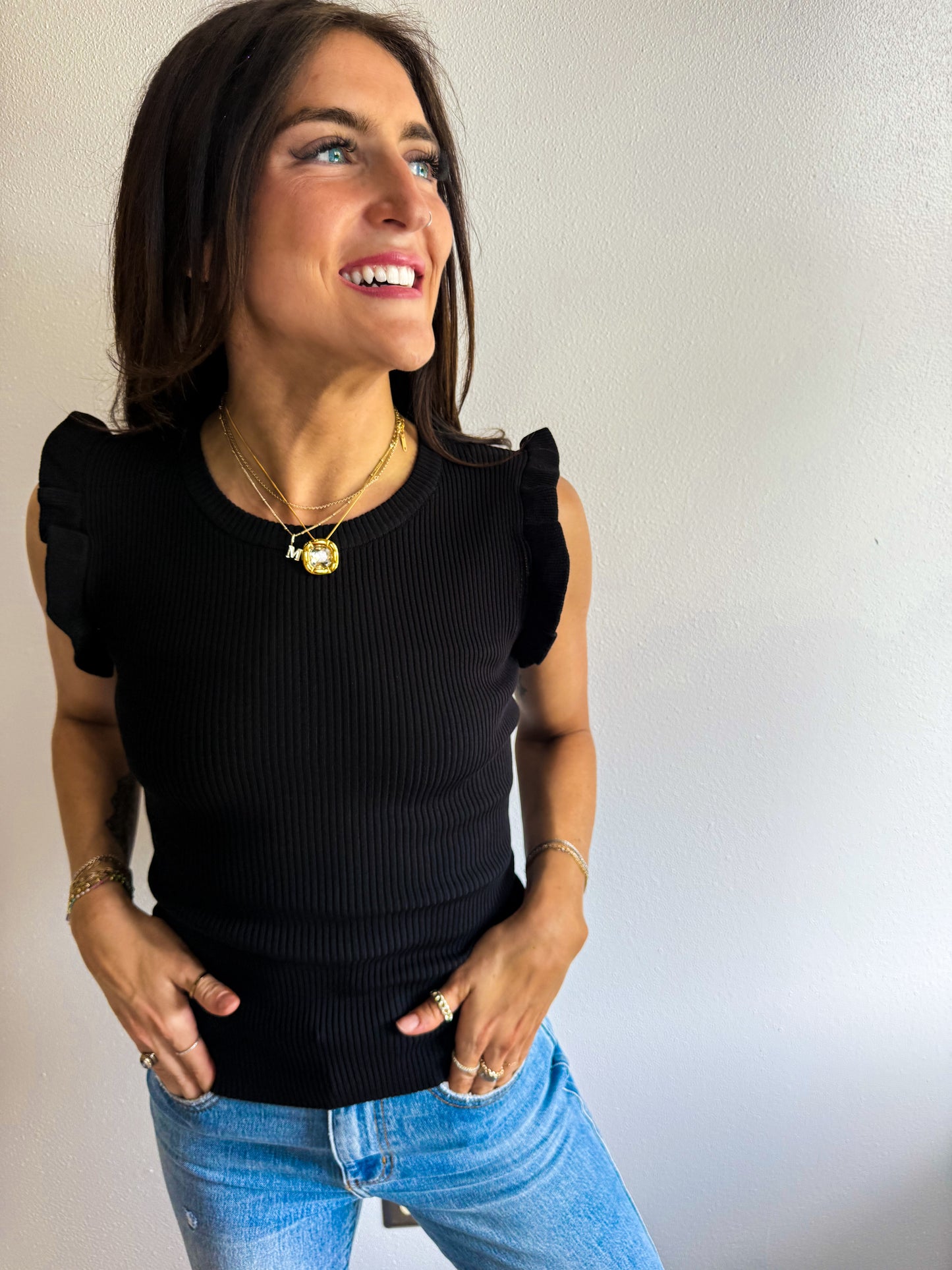 Ruffle Sleeve Tanks