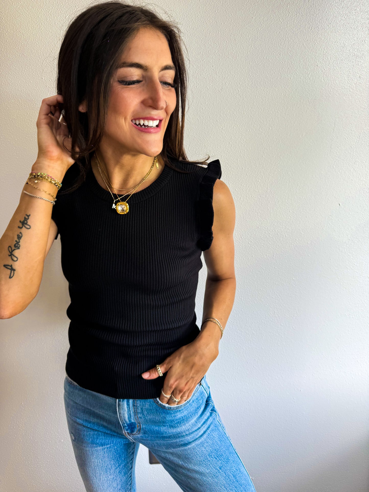 Ruffle Sleeve Tanks