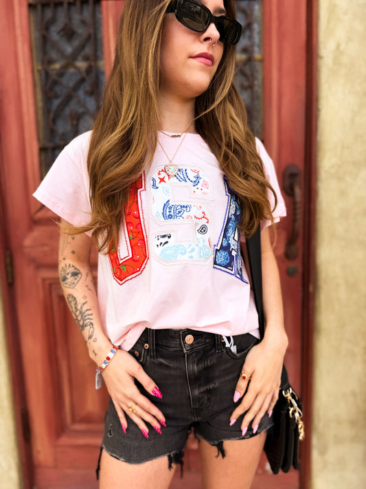 Light Pink USA Bandana Tee