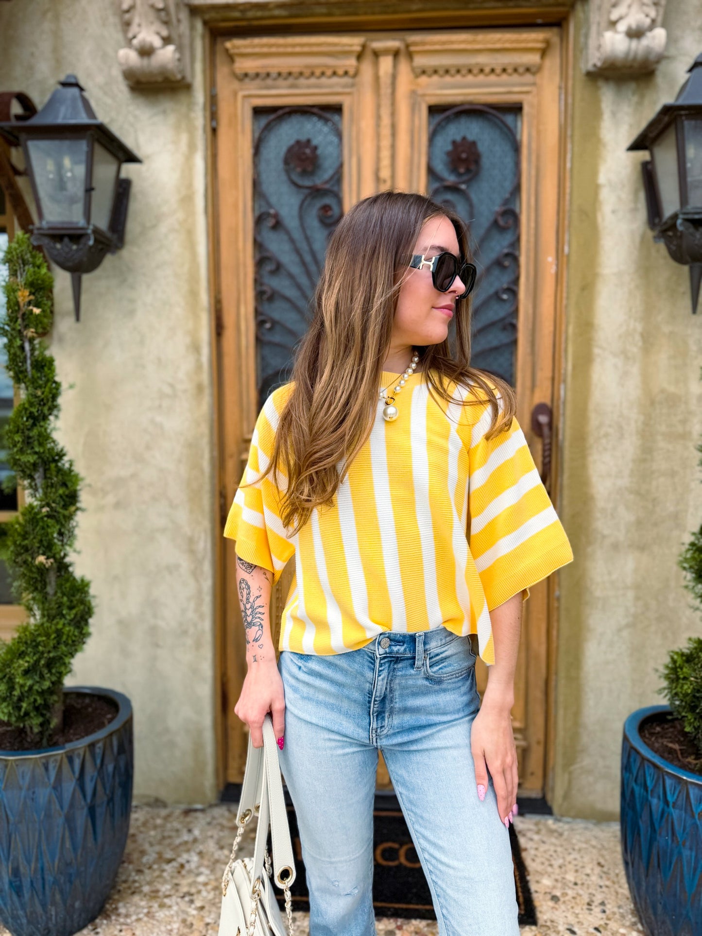 Sunshine Stripe Knit Top