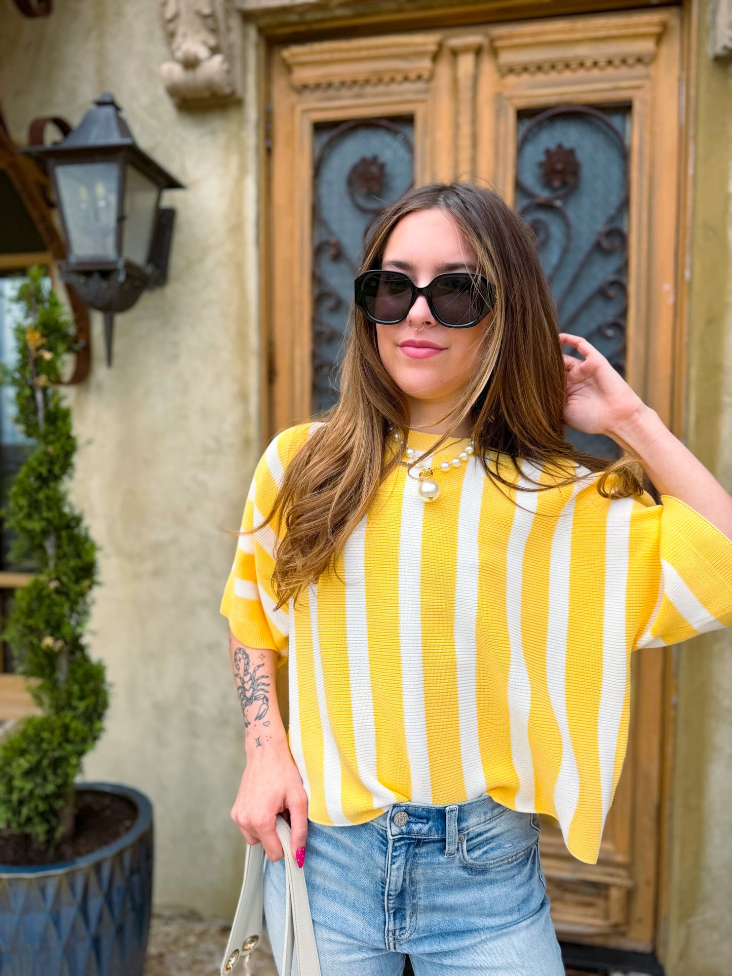 Sunshine Stripe Knit Top