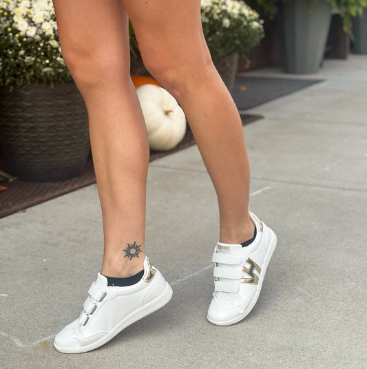 Coleen Gold Pop White Low Top Sneaker