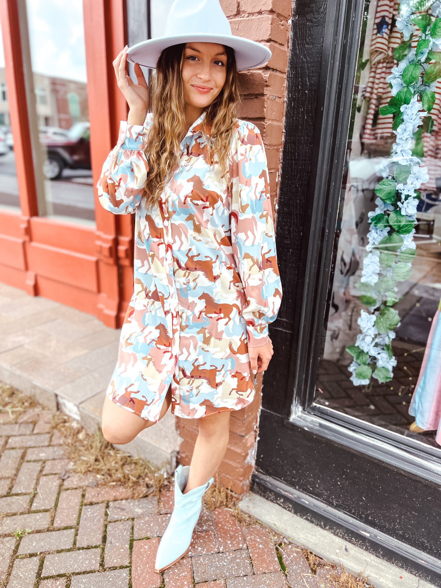 To the Races Shirt Dress