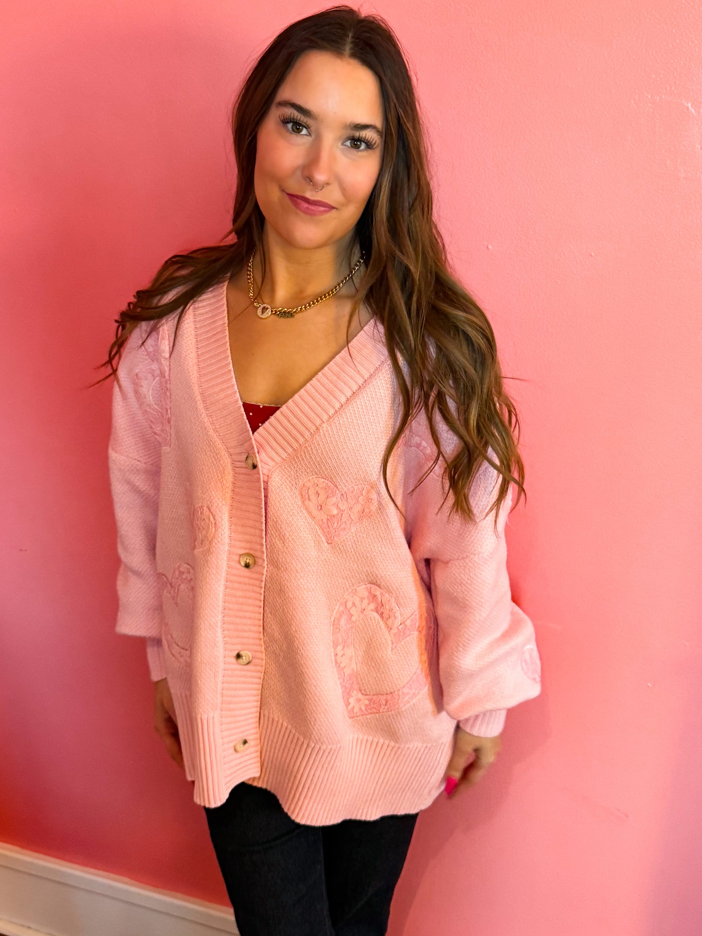 Sweetheart Knit Oversized Cardigan