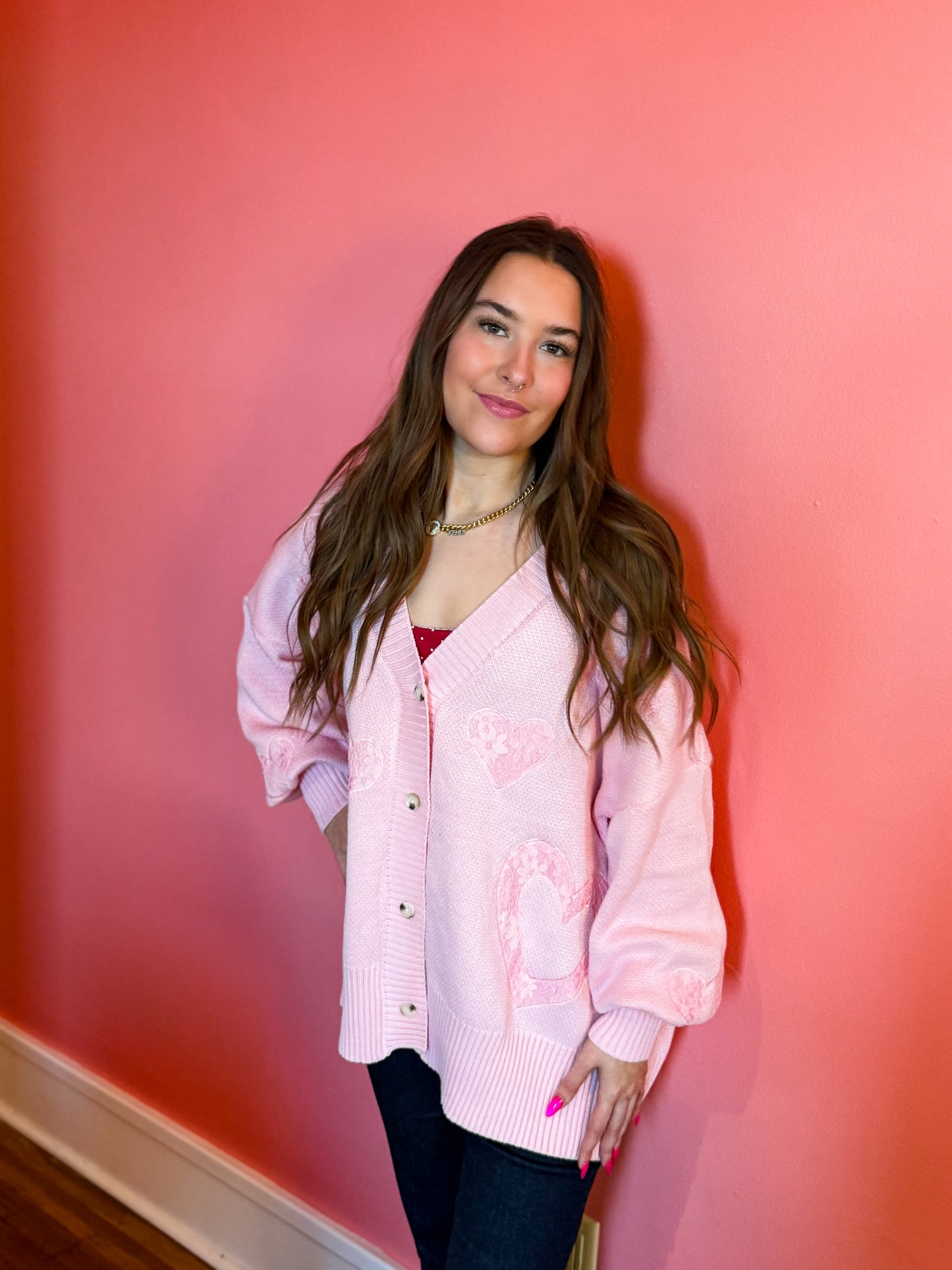 Sweetheart Knit Oversized Cardigan