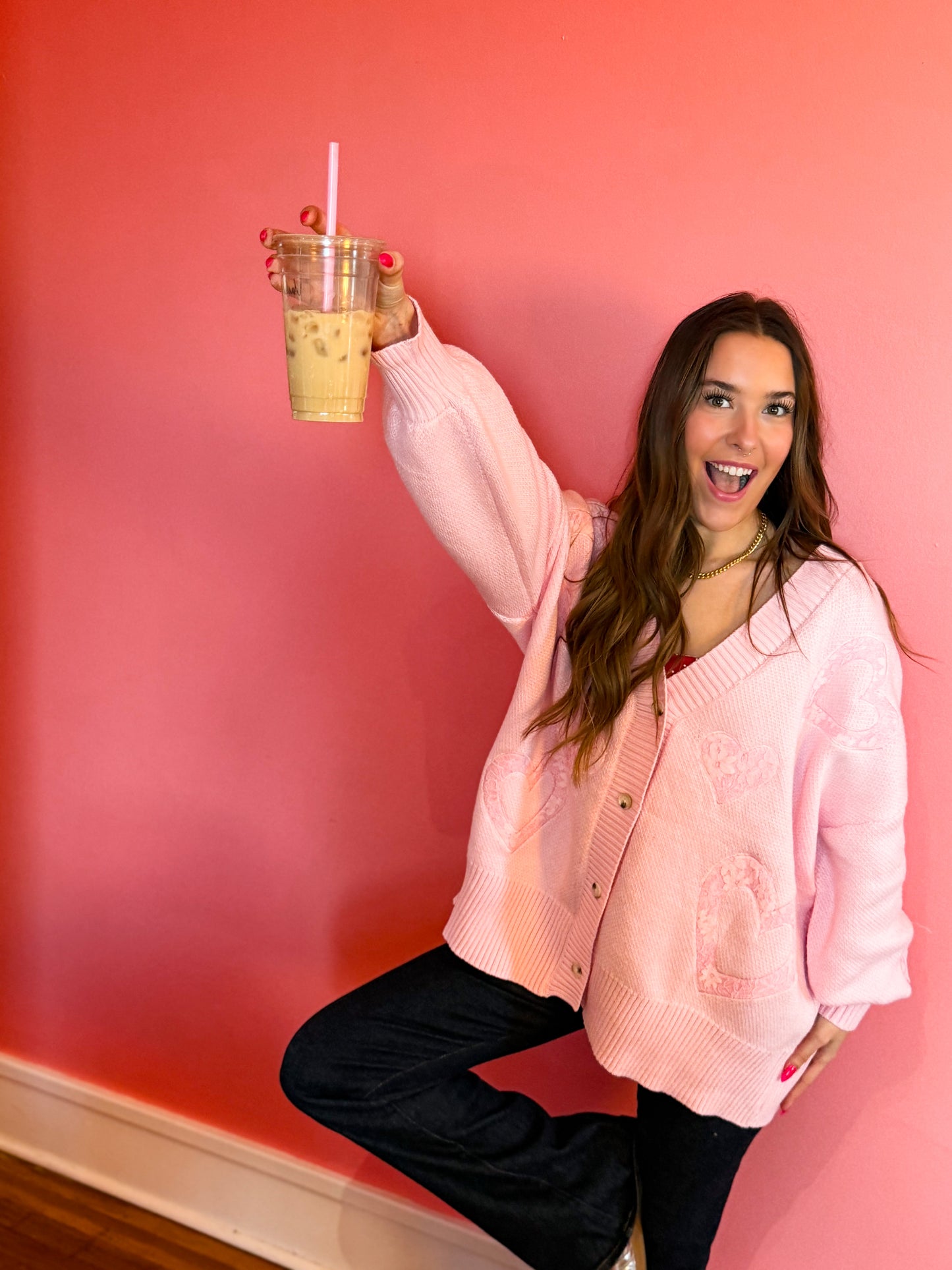 Sweetheart Knit Oversized Cardigan