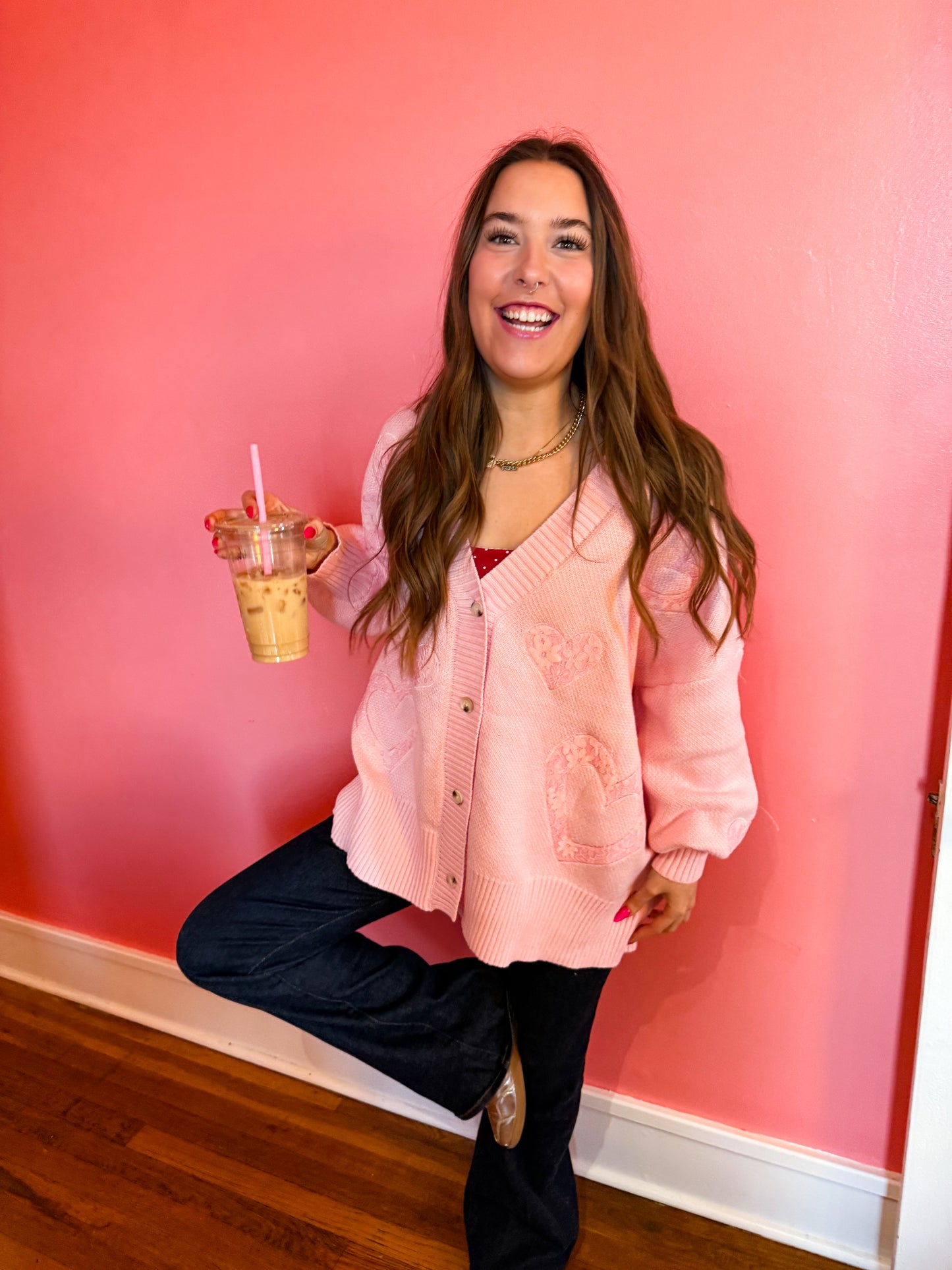 Sweetheart Knit Oversized Cardigan