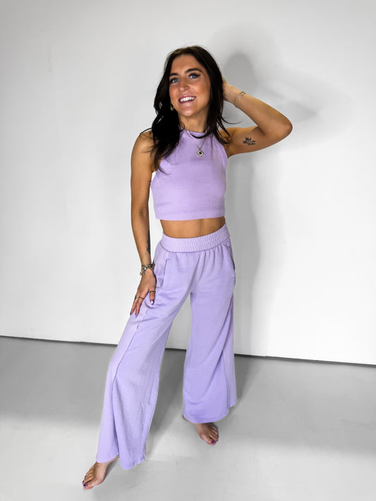 Morgie Lavender Wide Leg Pants