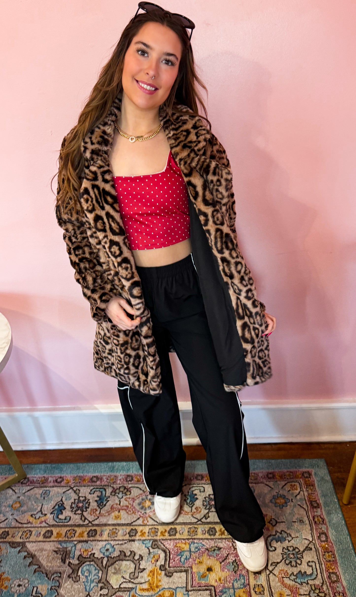 Midi Leopard Faux Fur Jacket