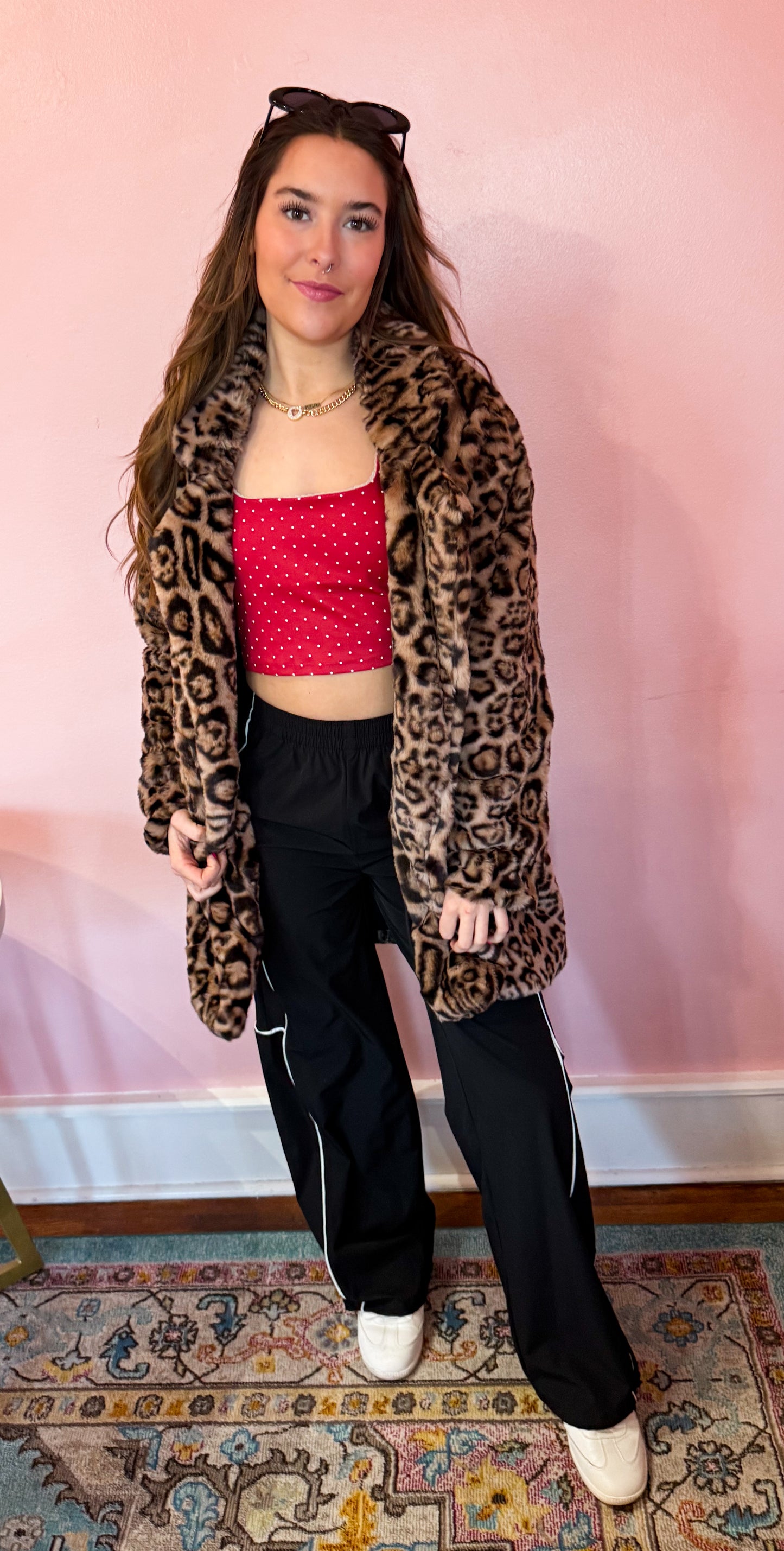 Midi Leopard Faux Fur Jacket