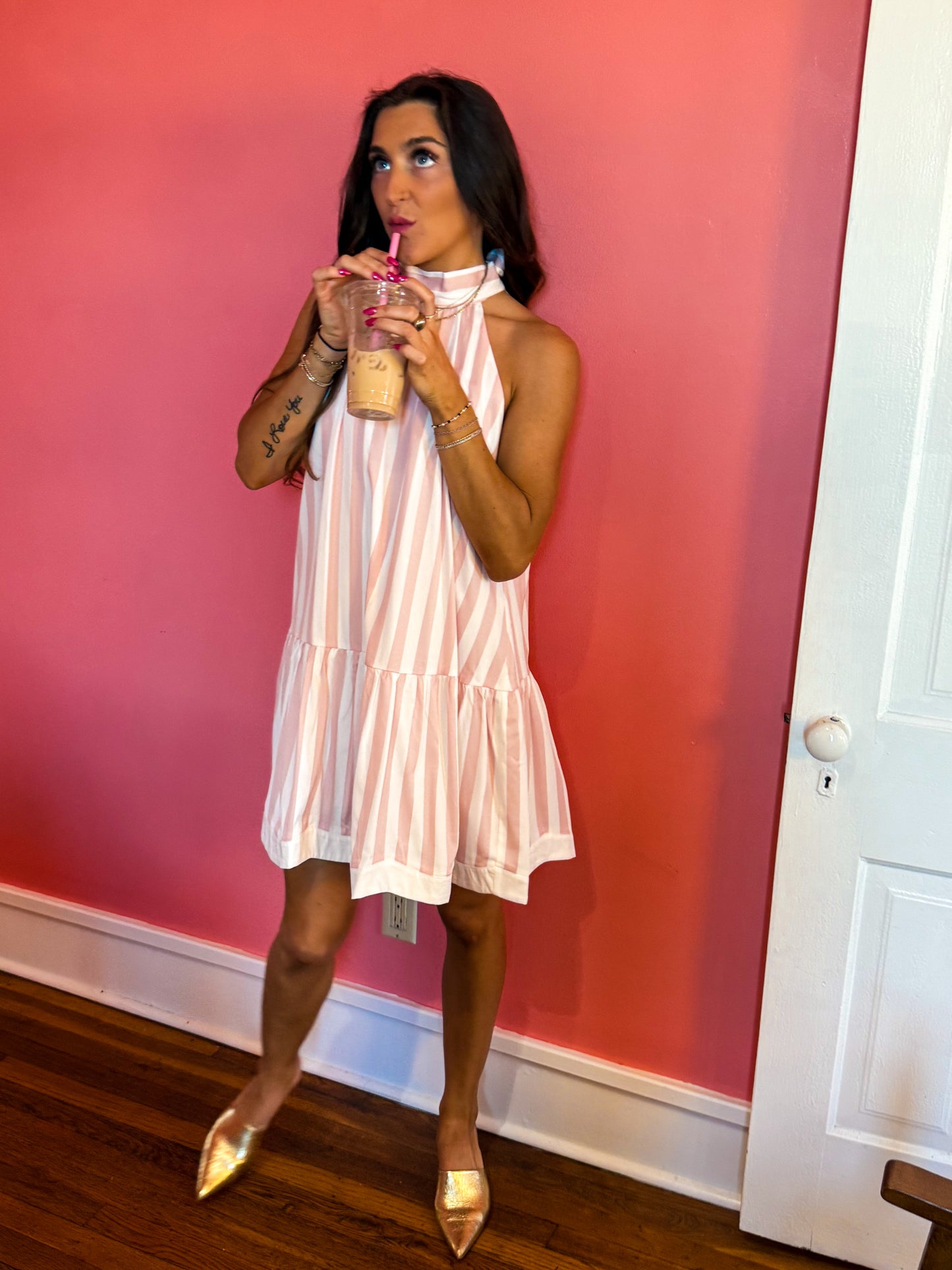 Azalea Pink Gatsby Scalloped Swing Dress