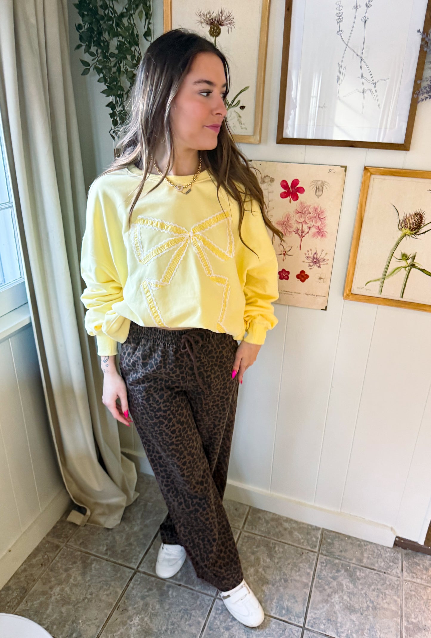 Butter Yellow Bow Sweatshirt