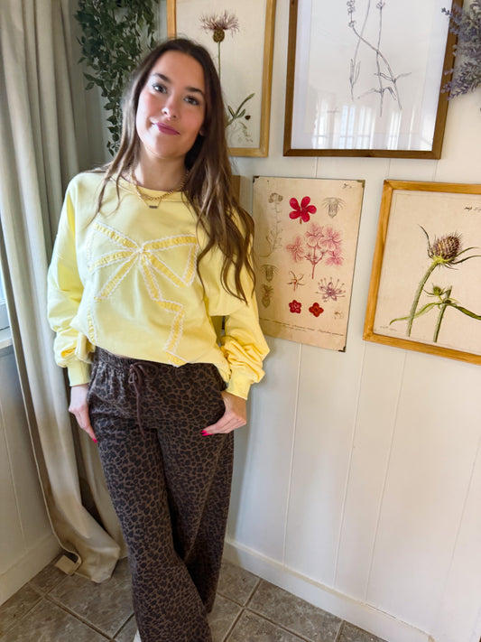 Butter Yellow Bow Sweatshirt