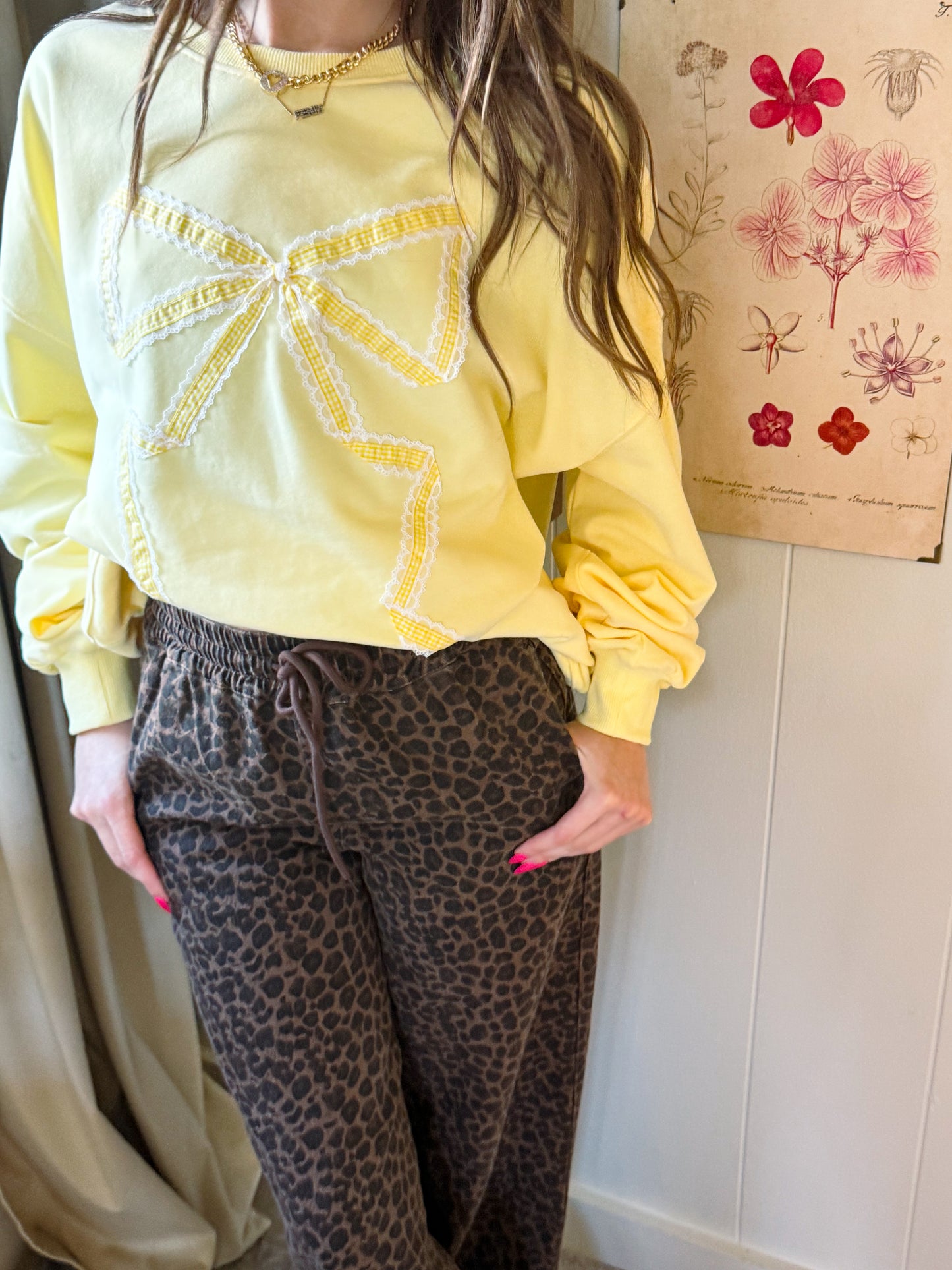 Butter Yellow Bow Sweatshirt