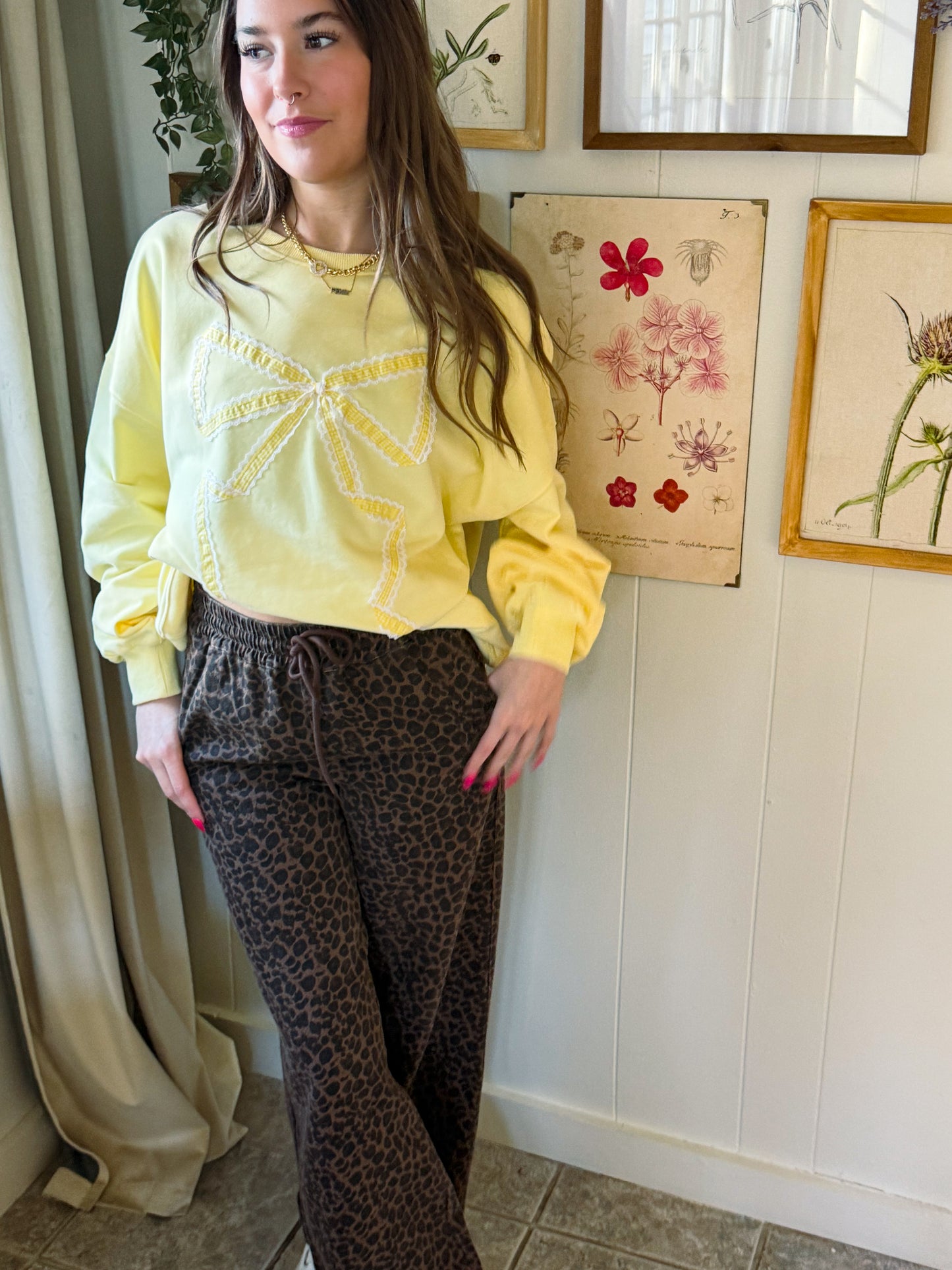 Butter Yellow Bow Sweatshirt