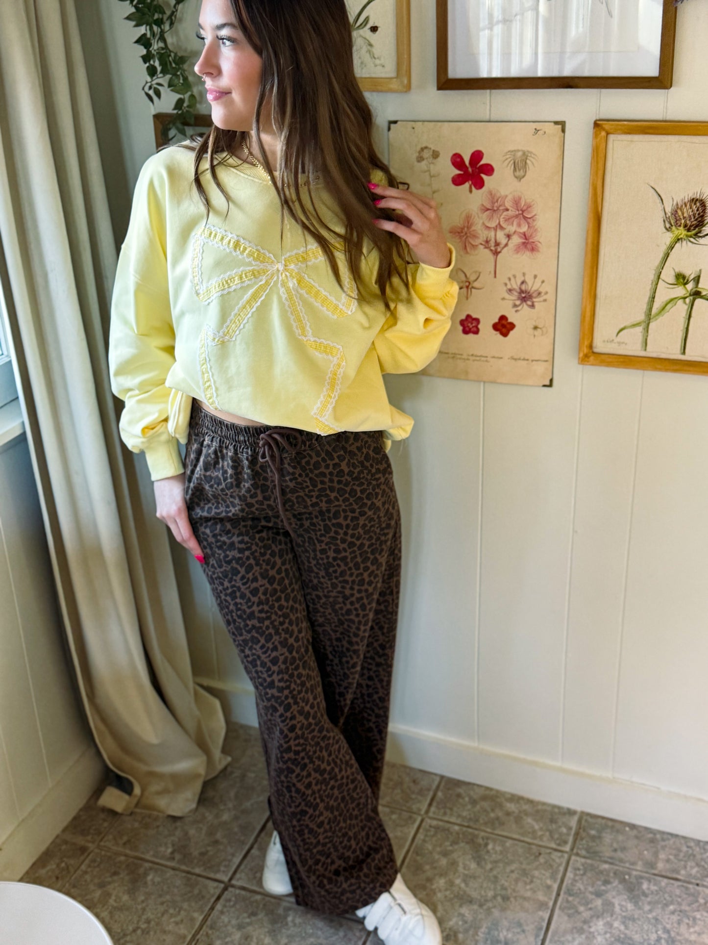 Butter Yellow Bow Sweatshirt