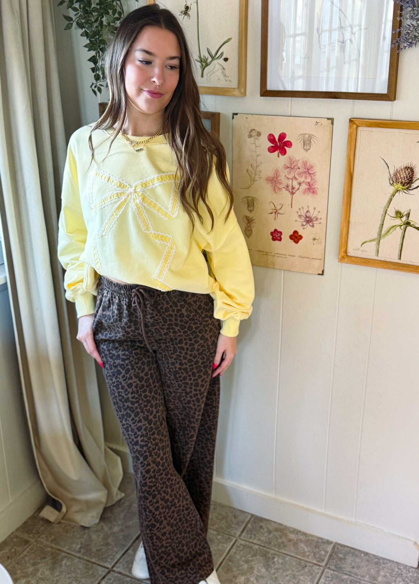 Butter Yellow Bow Sweatshirt