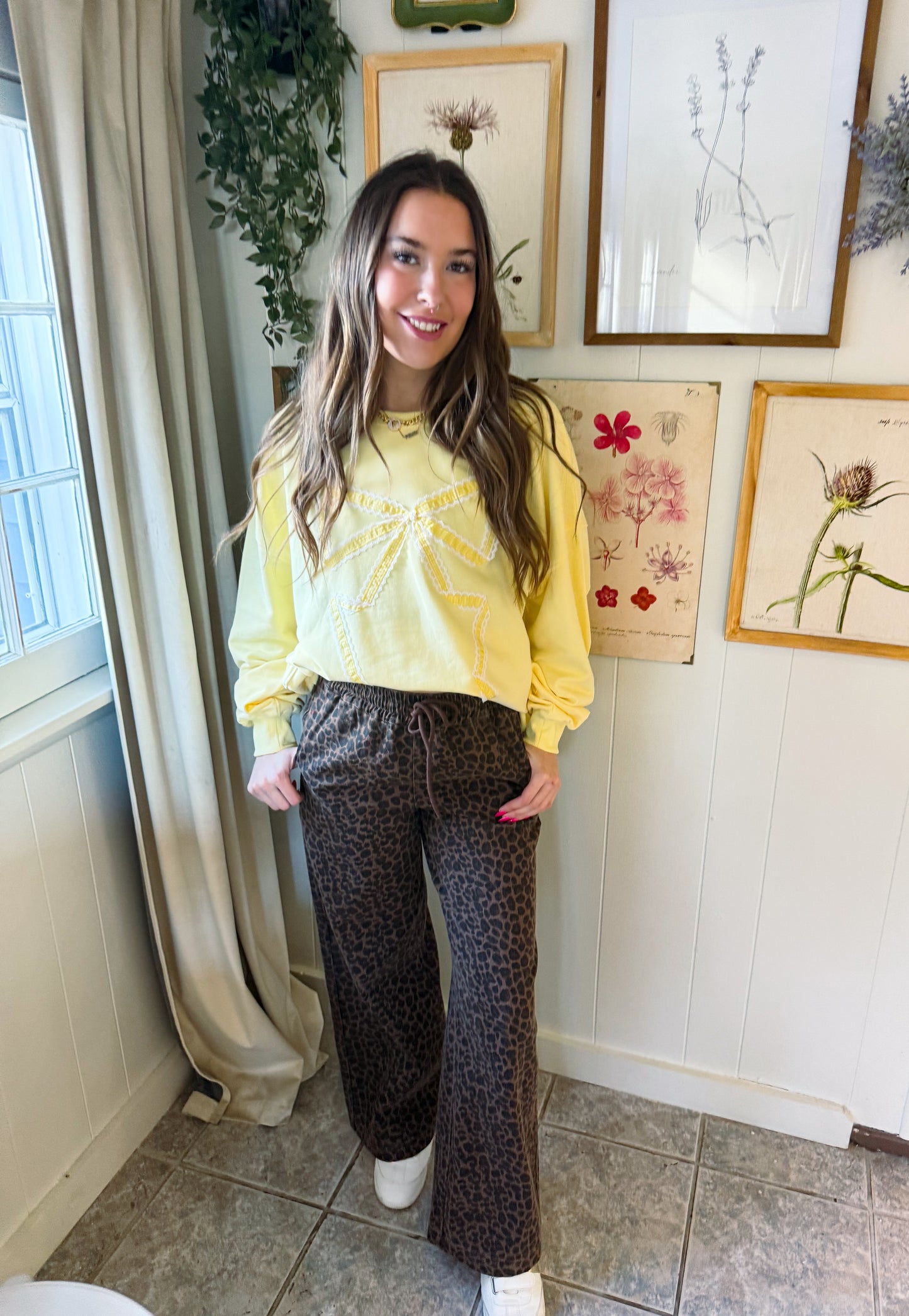 Butter Yellow Bow Sweatshirt
