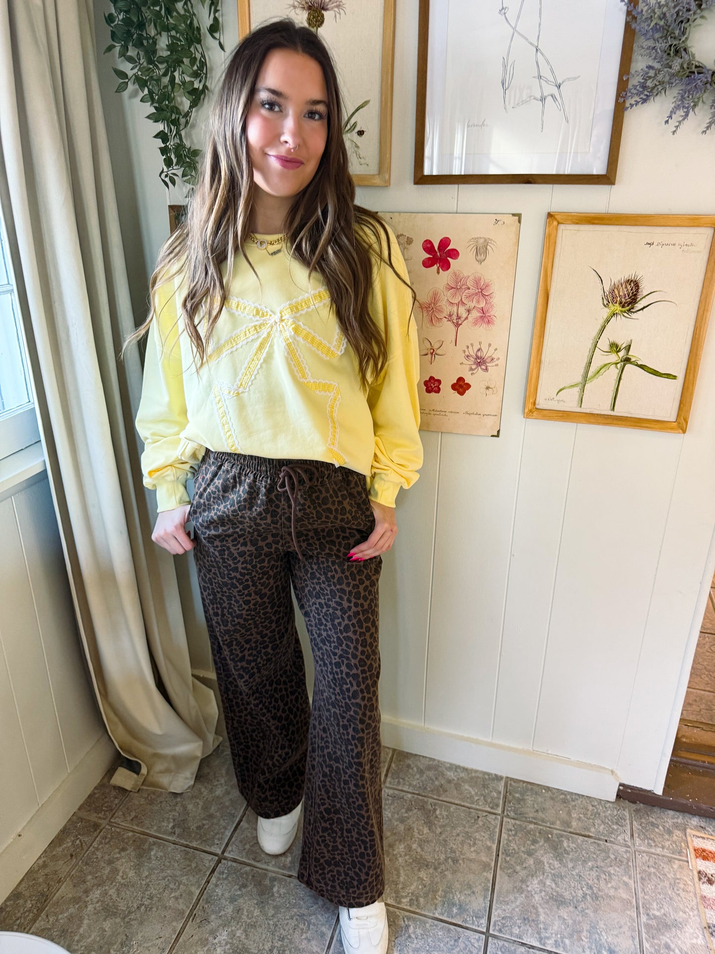 Butter Yellow Bow Sweatshirt