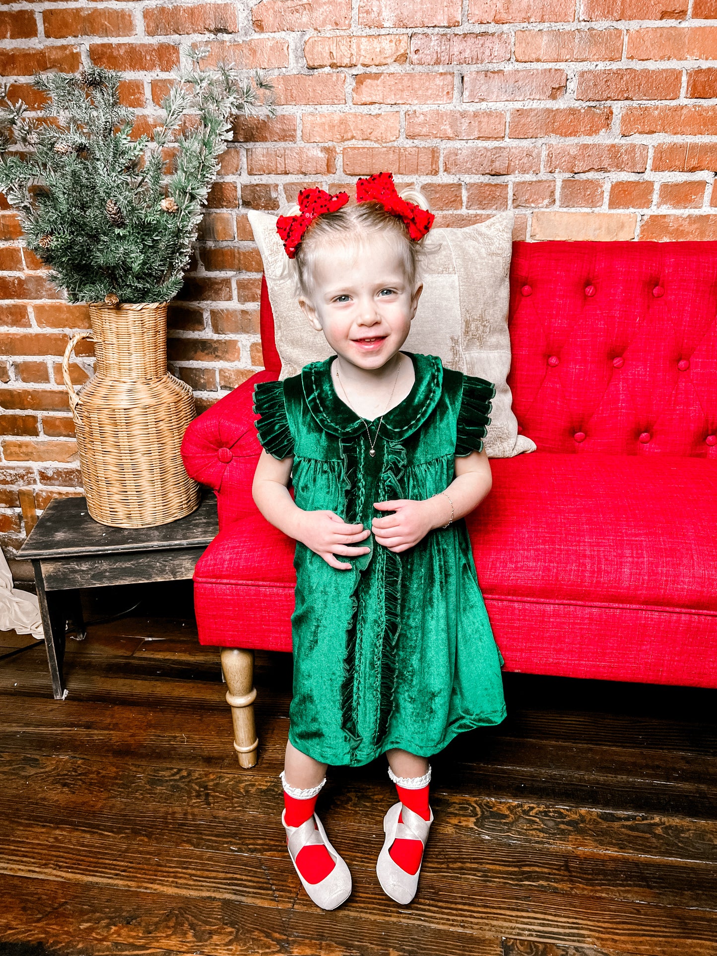 Baby Fiona Dress Forest Green