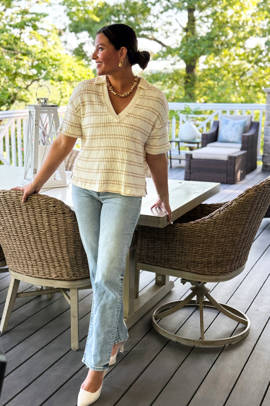 Desert Breeze Ribbed Stipe Polo