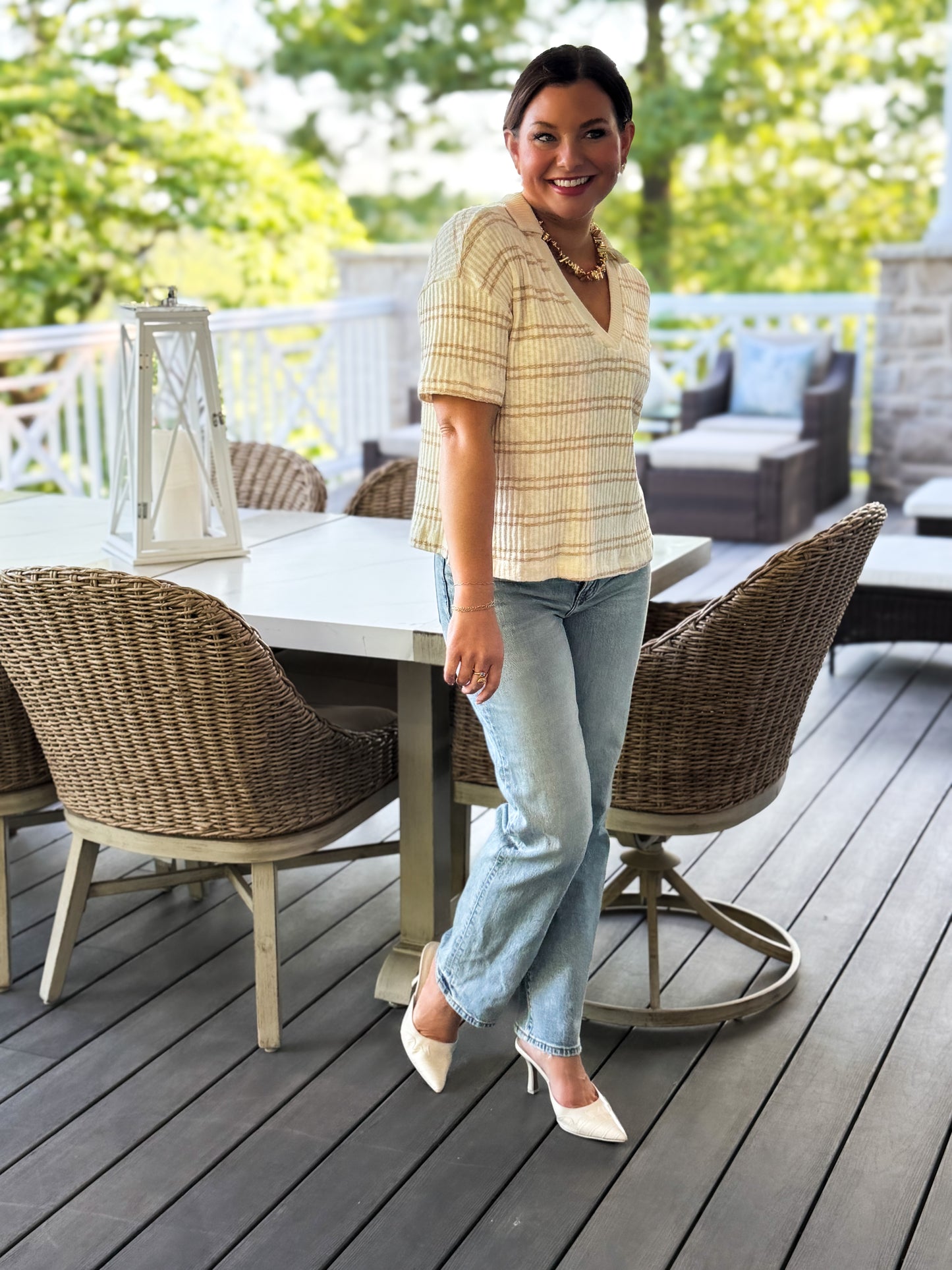 Desert Breeze Ribbed Stipe Polo